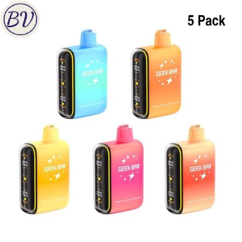 5 Pack Geek Bar Pulse 15000 Puffs Disposable Vape 15K Wholesale