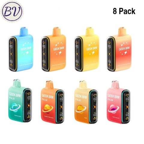 8 Pack Geek Bar Pulse 15000 Puffs Disposable Vape 15K Wholesale